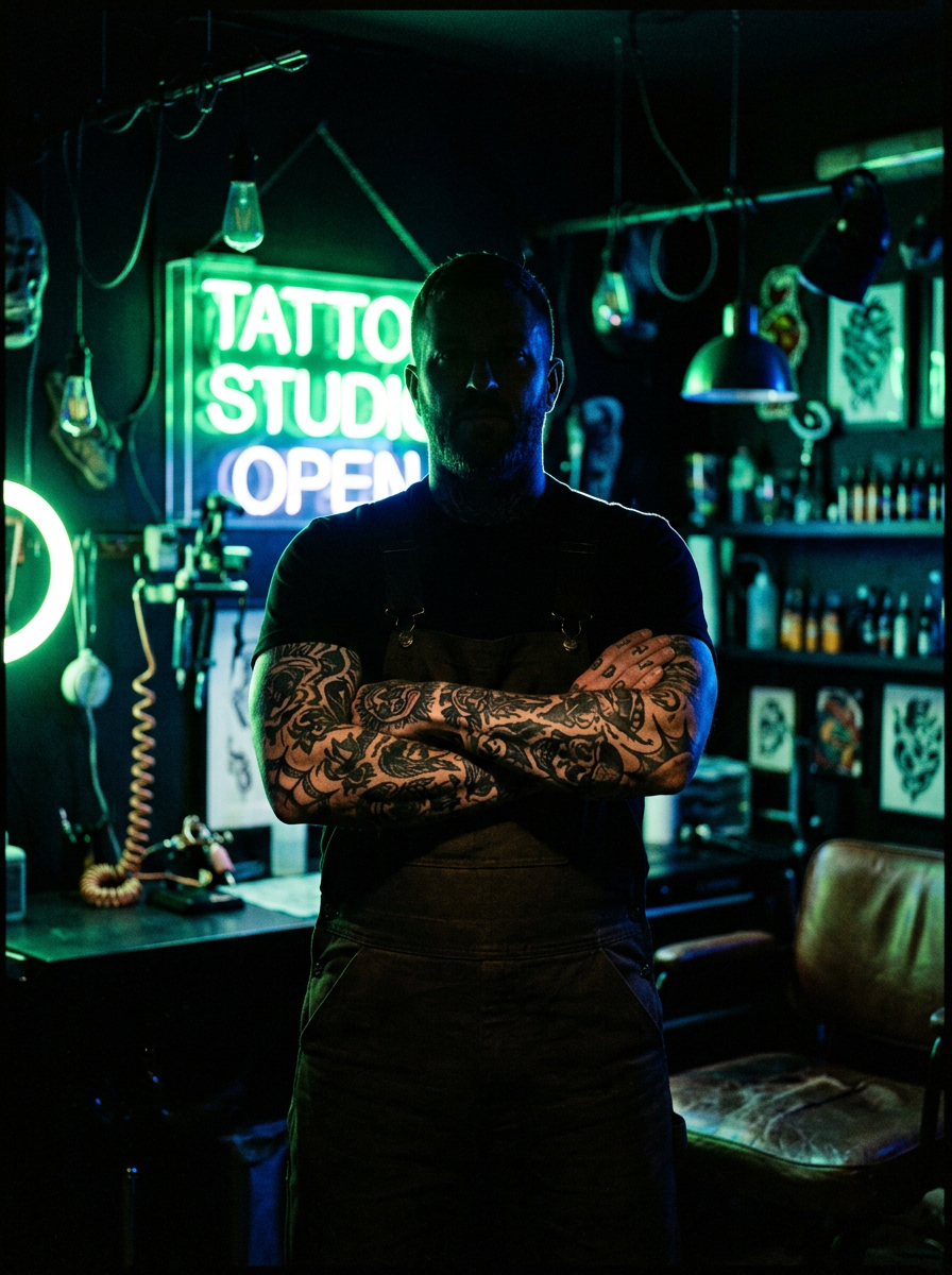 Clayton, owner and tattoo artist at Taste of Ink
